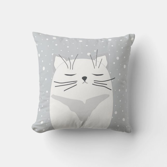 Cute cat, symbol of 2023. throw pillow (Front)