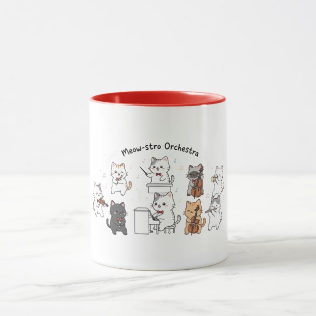 Cute Cat Symphony Band Mug (Center)