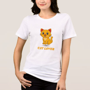 Cute Cat T-Shirt for Cat Lovers Tri-Blend Shirt