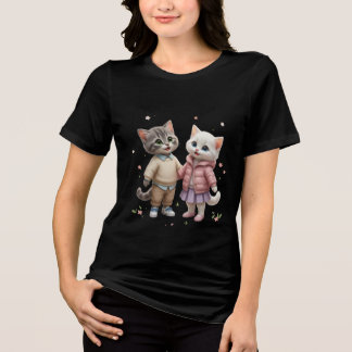 Cute Cat T-Shirt | Tom & Luna Spring Design Tri-Blend Shirt
