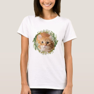 Cute Cat T-Shirt with Heart Paw Prints