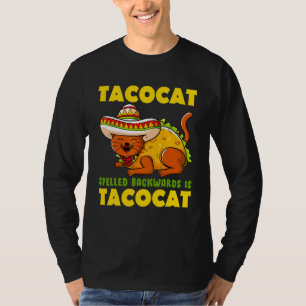 Cute Cat Tacocat Spelled Backwards Is Taco Cat Cin T-Shirt