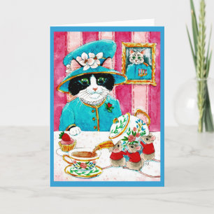 Cute Cat Thé Souris Anniversaire Carte d'amour