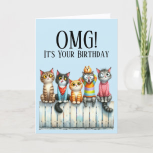 Cute Cat Theme Birthday Card
