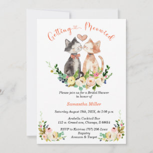 Cute Cat-Themed Bridal Shower Invitation