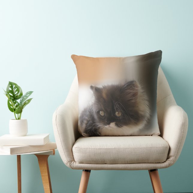 Cute Cat Throw Pillow (Chair)