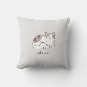 Cute Cat Throw Pillow