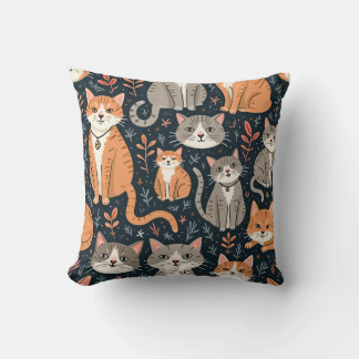cute cat throw pillow