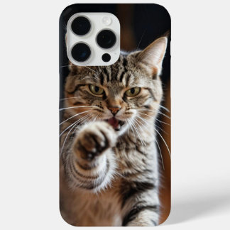 Cute cat throwing a punch iPhone 15 pro max case