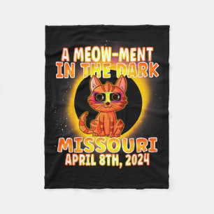 Cute Cat Total Solar Eclipse Pun Fleece Blanket