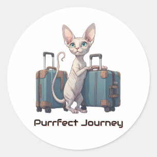 Cute Cat Traveller – Gift for Cat Lovers Classic Round Sticker