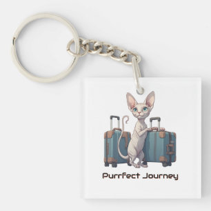 Cute Cat Traveller – Gift for Cat Lovers Keychain