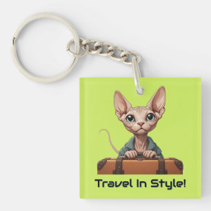 Cute Cat Traveller – Gift for Cat Lovers Keychain