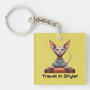 Cute Cat Traveller – Gift for Cat Lovers Keychain