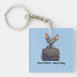 Cute Cat Traveller – Gift for Cat Lovers Keychain