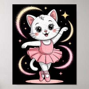 Cute Cat Tutu Ballet Dancing Ballet Poster
