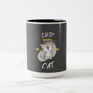 CUTE CAT Two-Tone COFFEE MUG