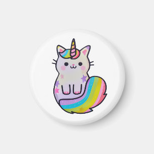 Cute cat unicorn rainbow magnet
