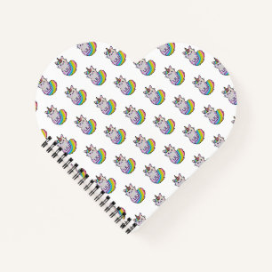 Cute cat unicorn rainbow notebook