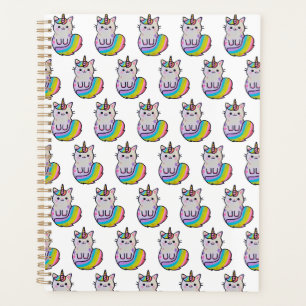 Cute cat unicorn rainbow planner