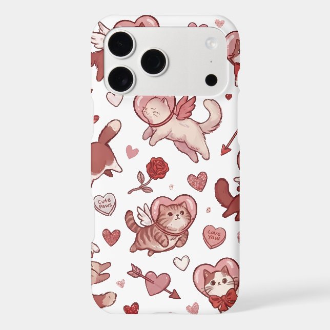 Cute Cat Valentine Pattern – Kawaii Love Cats (Back)