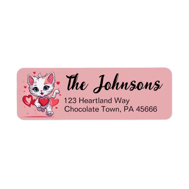 Cute Cat Valentines Day Address (Front)