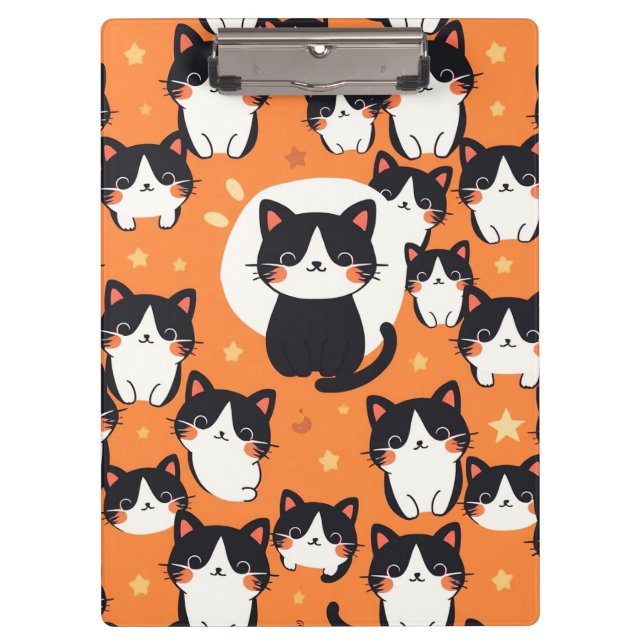 Cute Cat Vibes Clipboard (Front)