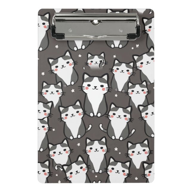 Cute Cat Vibes Mini Clipboard (Front)