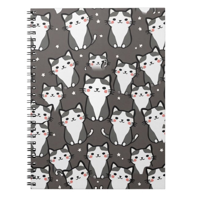 Cute Cat Vibes Notebook (Front)