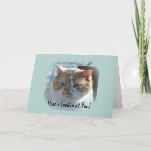 Cute Cat Vignette Greeting Card