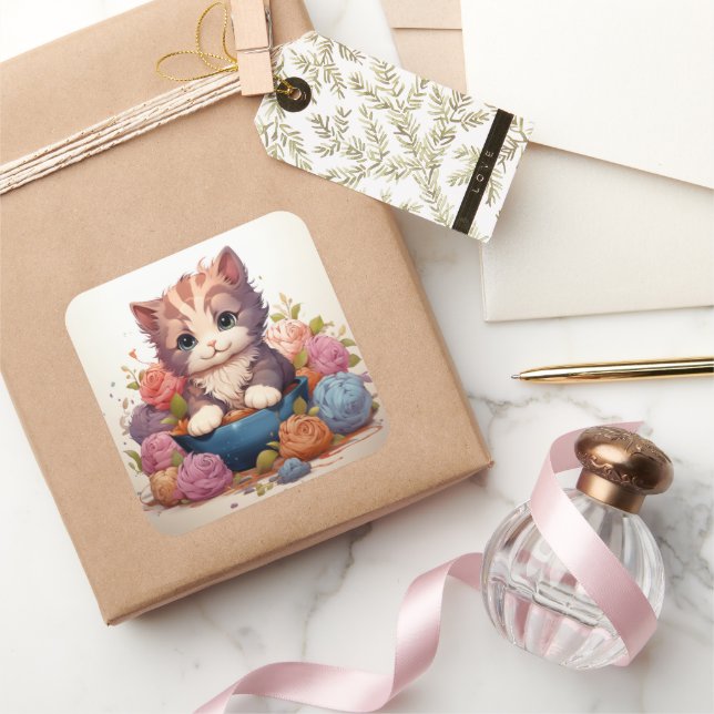 Cute cat vintage sticker (Gifting)