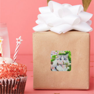 Cute cat watercolor sticker