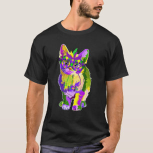 Cute Cat Wearing Carnival Mask Mardi Gras Cat Love T-Shirt