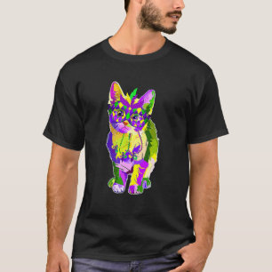 Cute Cat Wearing Carnival Mask Mardi Gras Cat  S T-Shirt
