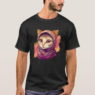 Cute Cat Wearing Hijab Muslim Women Girl T-Shirt