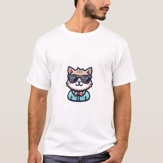 Cute Cat Wearing Sunglasses T-Shirt