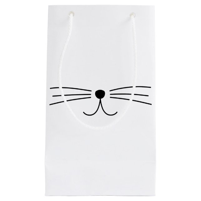 Cute Cat Whiskers Small Gift Bag (Front)