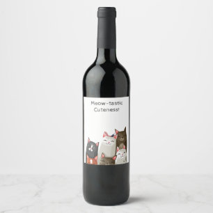 Cute Cat Wine Label