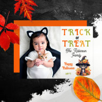 Cute Cat Witch Hat Photo Trick or Treat Halloween