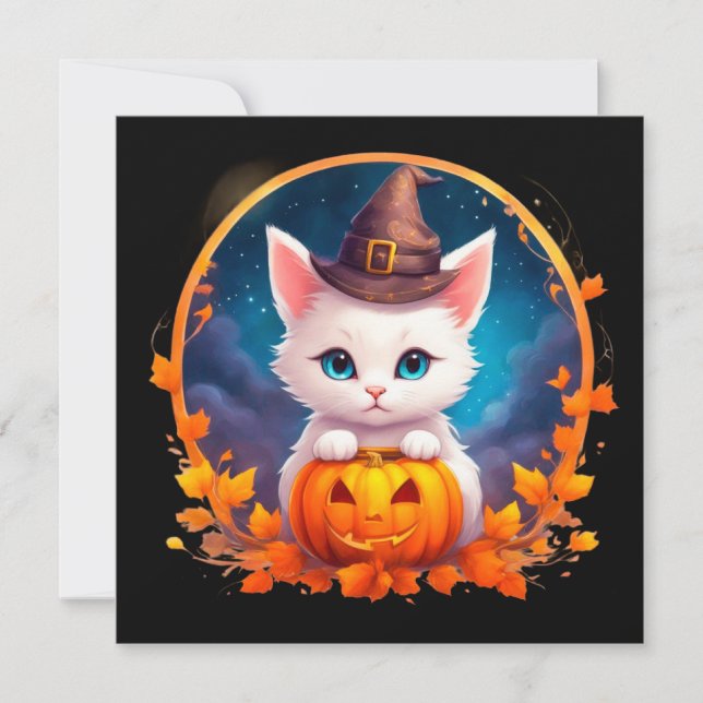 Cute Cat Witch Pumpkin (Front)