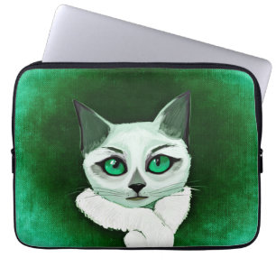 Cute cat with attitude laptop sleeve