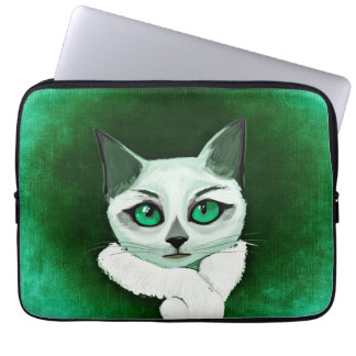 Cute cat with attitude laptop sleeve