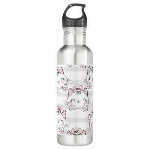 Cute Cat With Bow 710 Ml Water Bottle