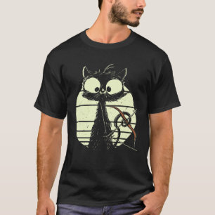 Cute Cat With Bow And Arrow Archer Cat T-Shirt