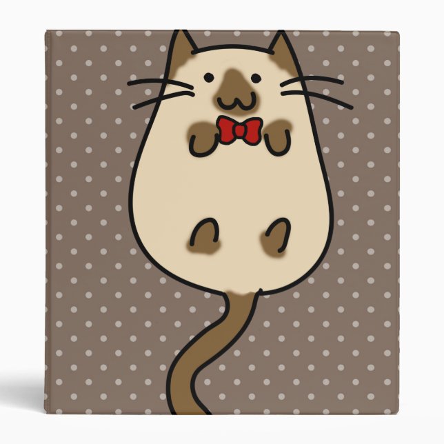 Cute Cat with Bow Tie Binder (Front)