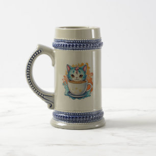 Cute Cat With Coffee Mug Cartoon Design-94678