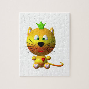 Cute Cat With Crown Jigsaw Puzzle