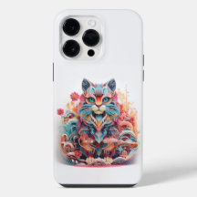 Cute Cat with flowers 3D Paper Cutout