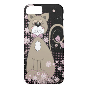 cute cat with flowers and bow tie Case-Mate iPhone case