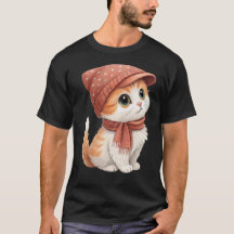 Cute Cat With Hat, Scarf, Pastel Colour